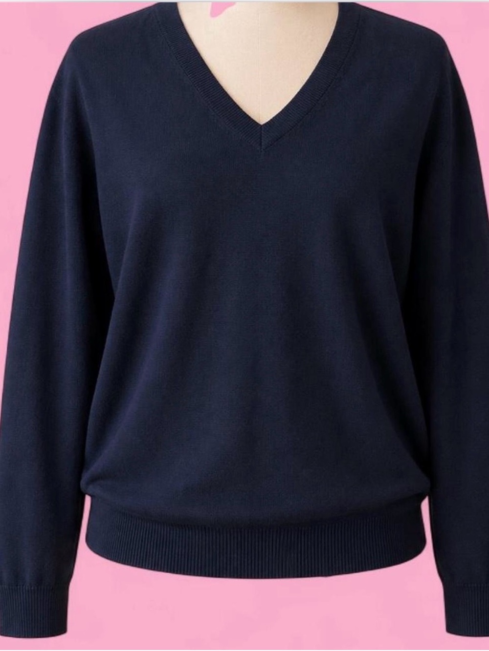 St. Croix Shop USA Navy V-Neck Knit Sweater Pullover Made in USA Men’s Medium